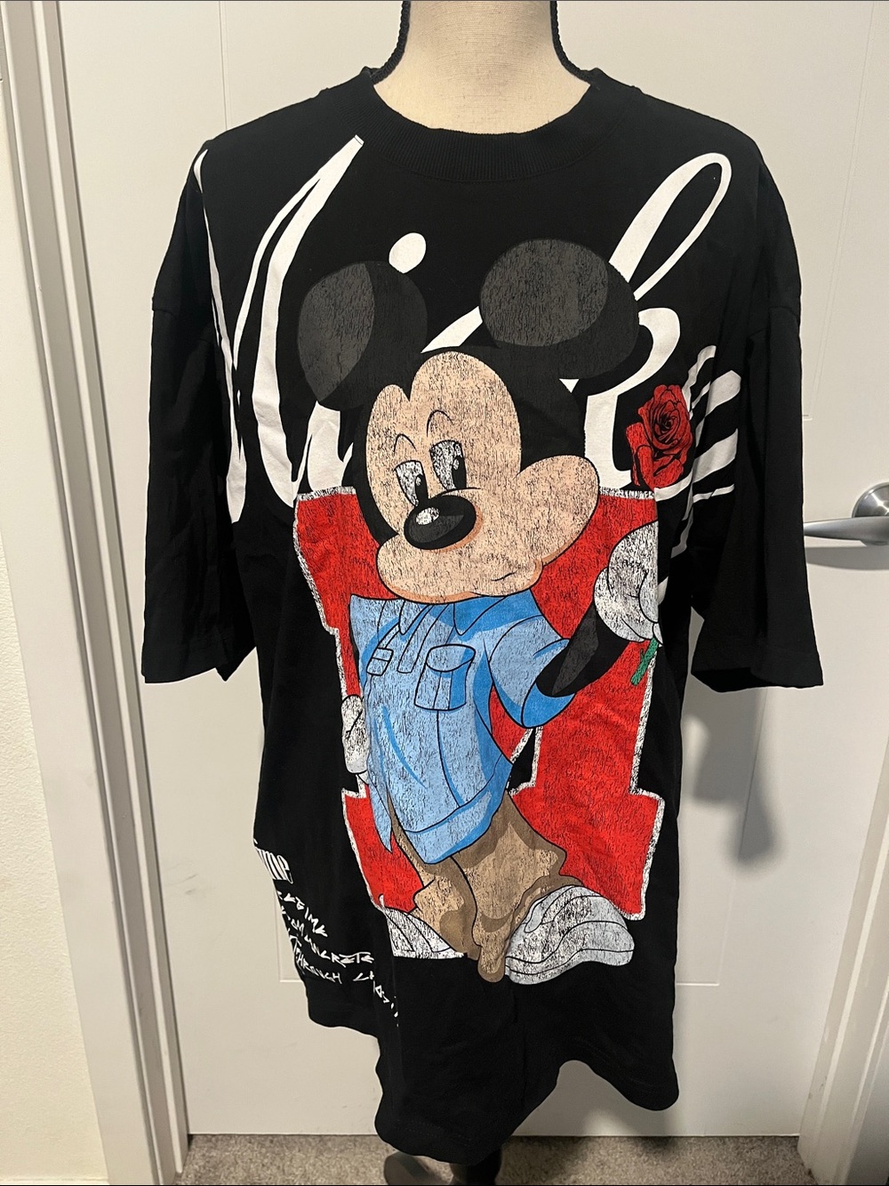 Civil Regime Mickey Mouse Black Short Sleeve Bold Colorful Graphic T-Shirt